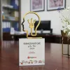 Brain-Shaped Mirror-Golden Metal Award