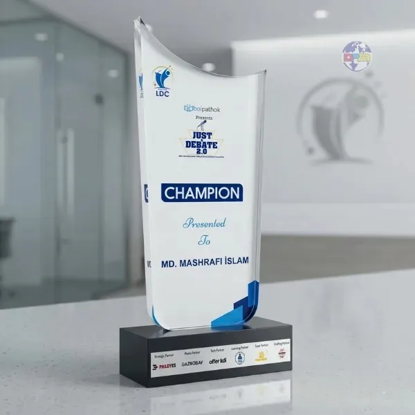 Premium Wave Edge Acrylic Corporate Award Crest