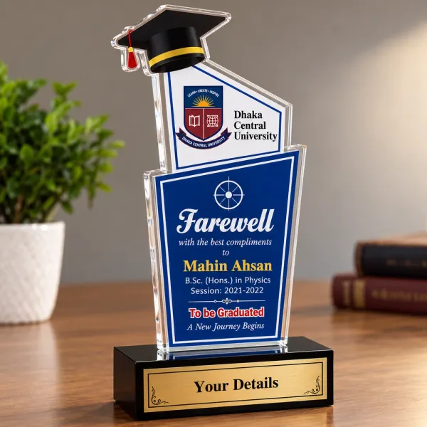 Premium Custom Acrylic Crest with Graduation Cap