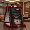 Red Velvet Folding Wooden Farewell Crest