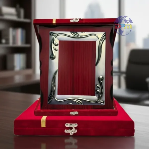 Premium Wooden Corporate Plaque in Velvet Box