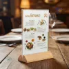 Premium Acrylic Table Display Stand with Wooden Base