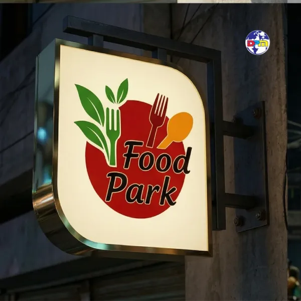 Premium Leaf Shape LED Projecting Bell Sign Advertising Lightbox Signage