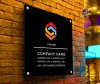 Corporate Black Acrylic Wall Sign with Chrome Standoffs