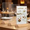 Premium Acrylic Table Display Stand with Wooden Base