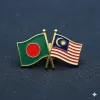 Premium Metal Diplomatic Crossed Flag Lapel Pin