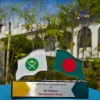 Premium Custom Acrylic Dual Flag Desk Memento