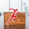 Solid Mahogany Wood and Acrylic 3D Cutout Memento Award Crest
