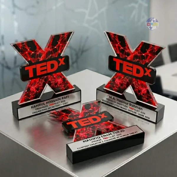 TEDx X Shape Acrylic Award Crest