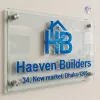 Premium 3D Acrylic Raised Letters Nameplate on Crystal Glass
