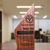 Custom Asymmetrical Solid Wood Engraved Memento