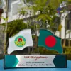 Premium Custom Acrylic Dual Flag Desk Memento