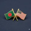 Premium Metal Diplomatic Crossed Flag Lapel Pin