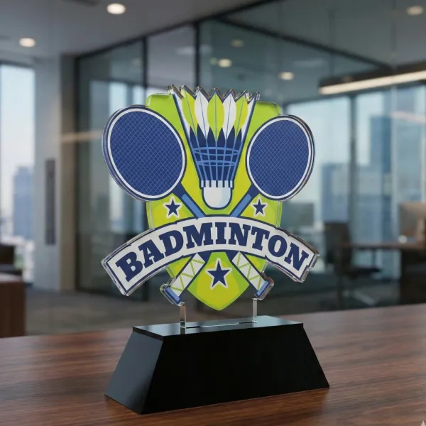 Custom Crossed-Rackets Badminton Crest